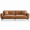 3-zitsbank 220 x 90 x 85 cm cognac PU-kunstleer met zwarte stalen poten
